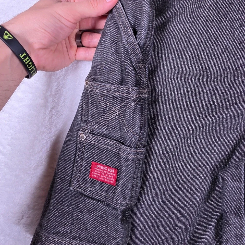 Guess VTG Made In USA Carpenter Men 38 Denim Shorts D67-62W Hammer Loop Utility